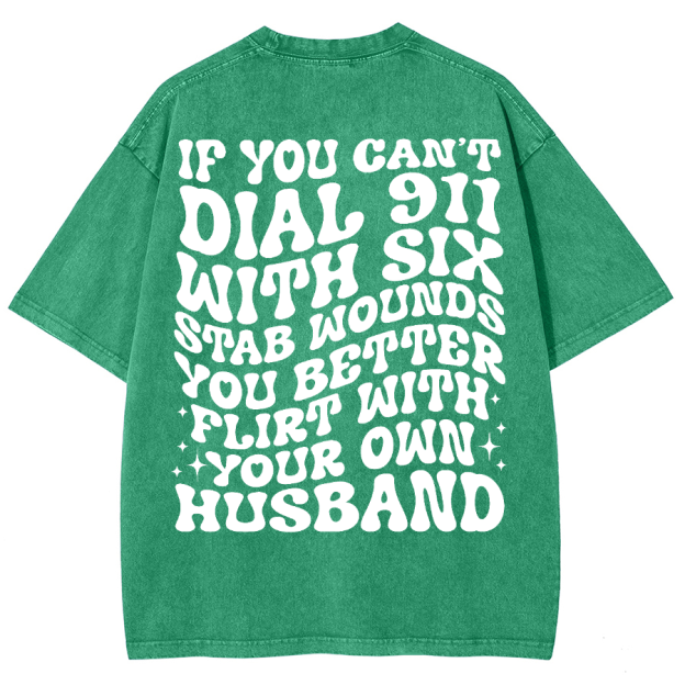 Dial 911 Unisex Vintage Washed Short Sleeve T-Shirt