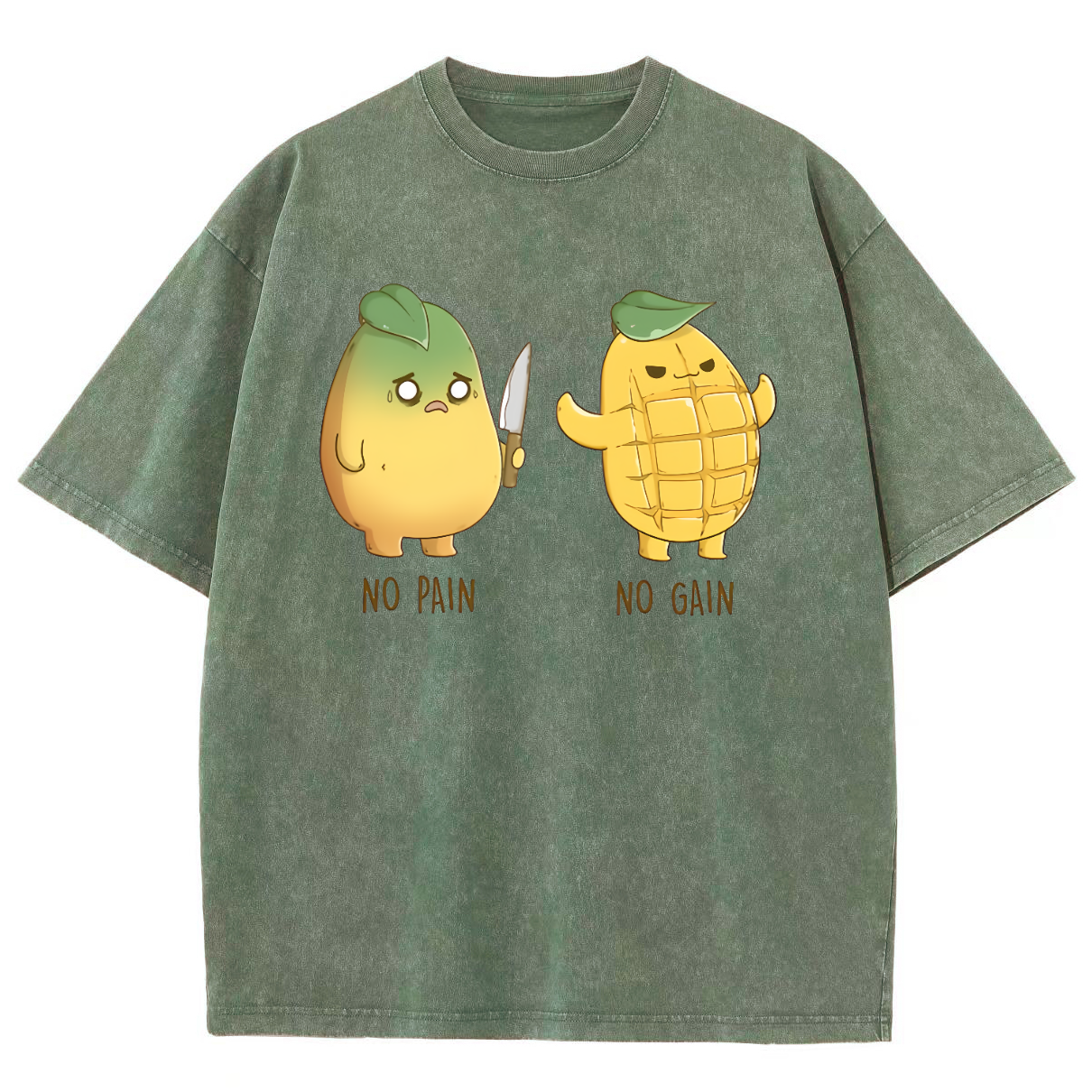 No Pain No Gain Unisex Fit Washed Oversized T-Shirt