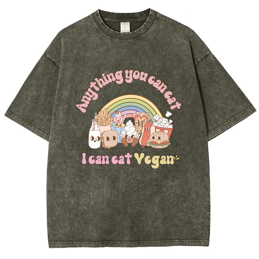 I Can Eat Yegan Unisex Fit Washed T-Shirt
