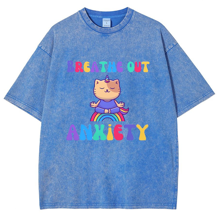 Breath Out  Washed Oversized T-Shirt