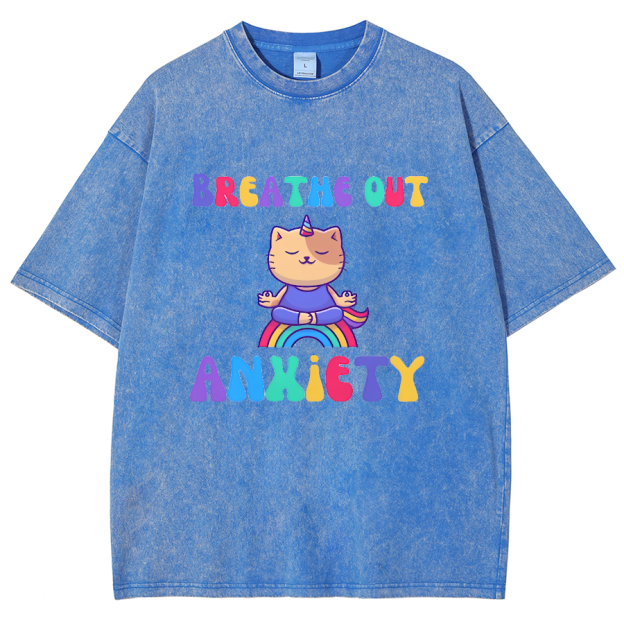 Breath Out  Washed Oversized T-Shirt