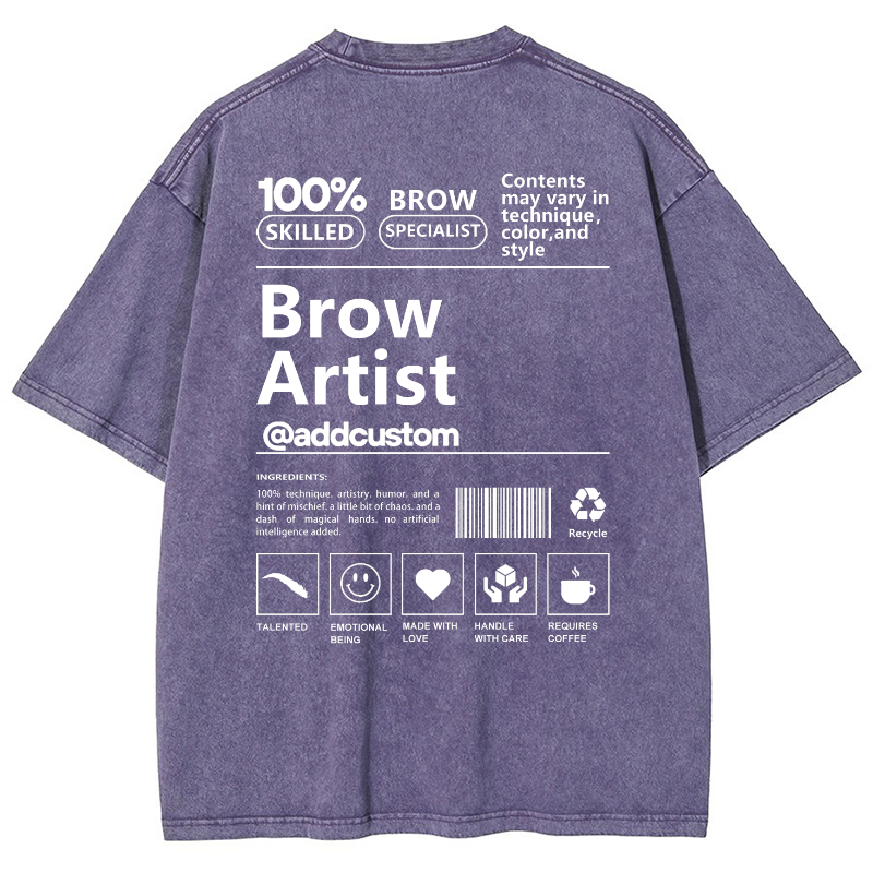 Brow Artist Vintage Snowflake Washed T-Shirt Customscool