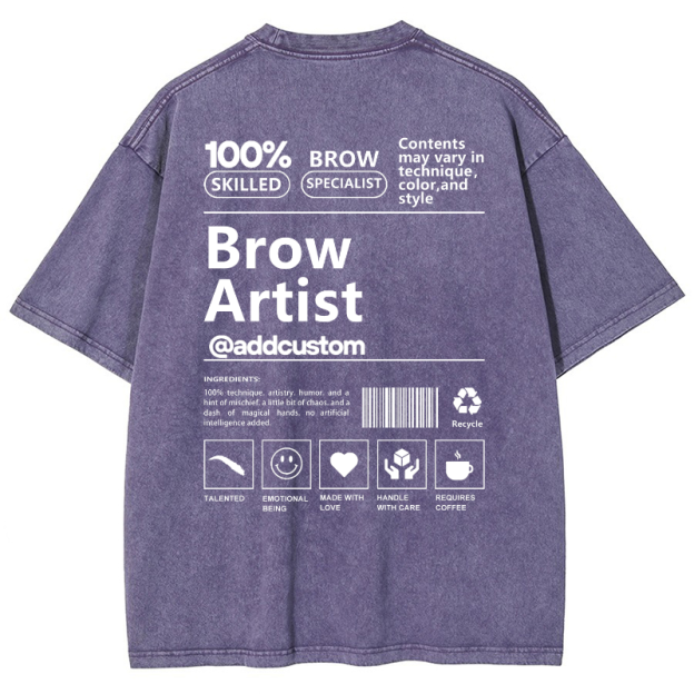Brow Artist Vintage Snowflake Washed T-Shirt Customscool