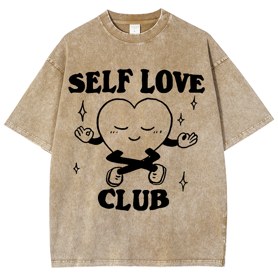 Aesthetic Self Love Unisex Fit Washed Oversized T-Shirt