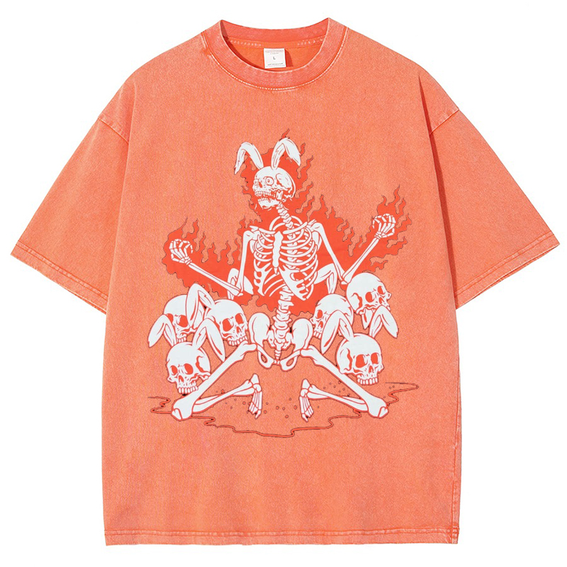 Skeleton Vintage Snowflake Washed T-Shirt