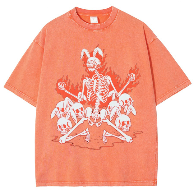 Skeleton Vintage Snowflake Washed T-Shirt