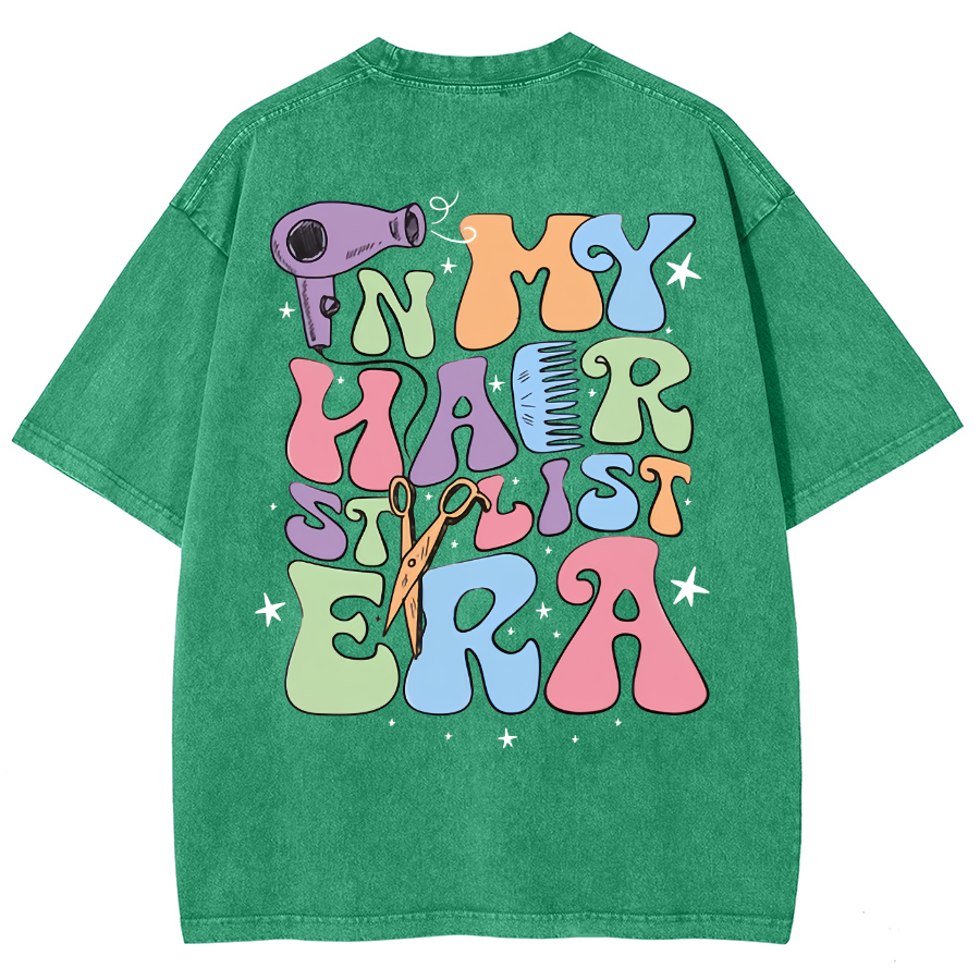In My Hair Stylist Era Unisex Fit Washed T-Shirt
