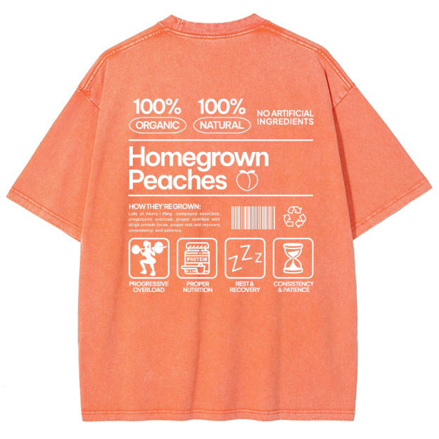 Homegrown Peaches Gym Girl Vintage Snowflake Washed T-Shirt Customscool