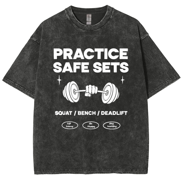 Practice Safe Sets Unisex Fit Washed T-Shirt