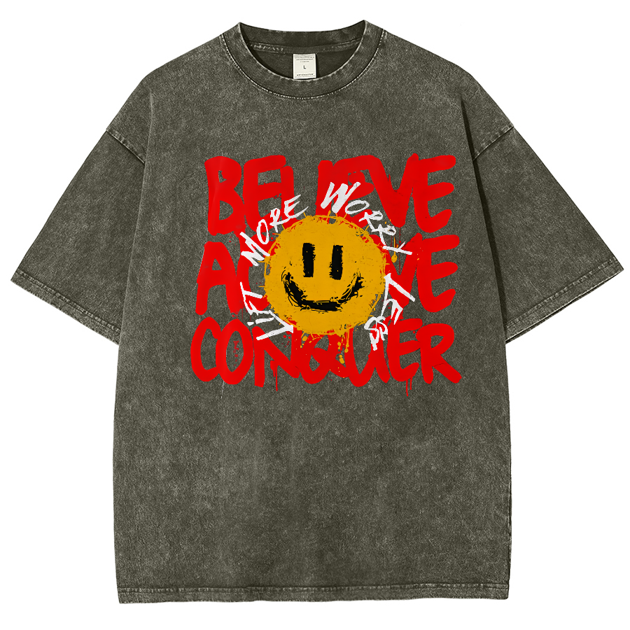 Lift More Worry Less Unisex Fit Washed Oversized T-Shirt