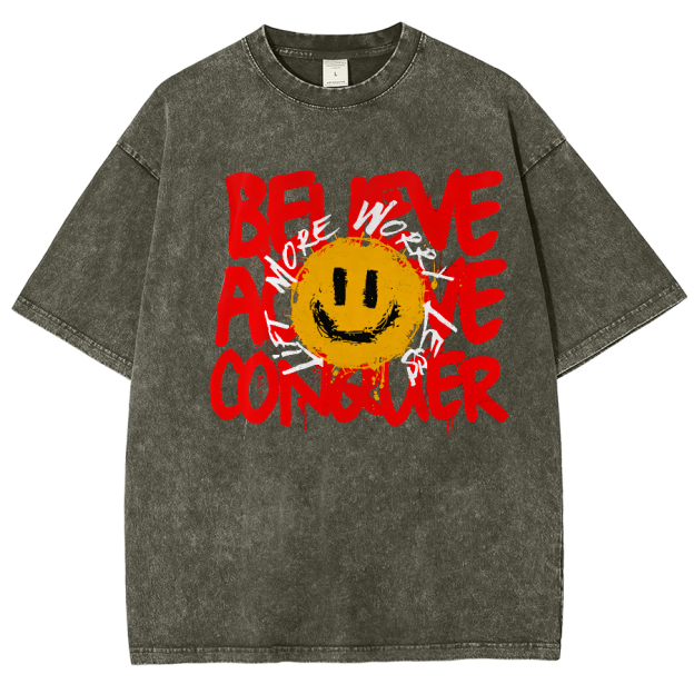 Lift More Worry Less Unisex Fit Washed Oversized T-Shirt