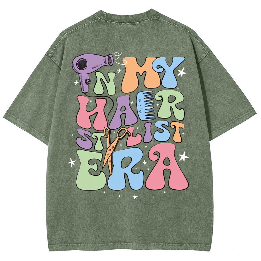In My Hair Stylist Era Unisex Fit Washed T-Shirt