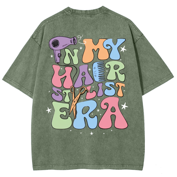In My Hair Stylist Era Unisex Fit Washed T-Shirt