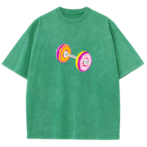 Barbell Donuts Unisex Washed T-Shirt