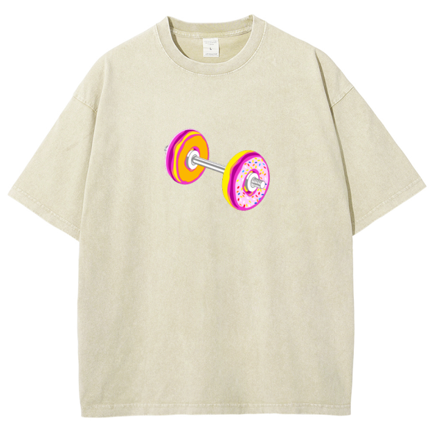 Barbell Donuts Unisex Washed T-Shirt