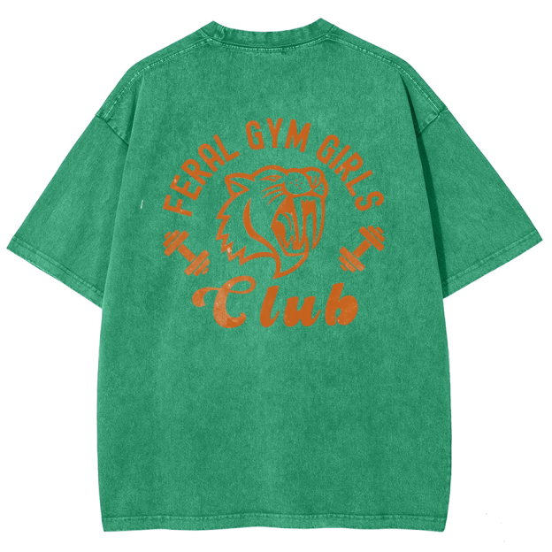 Feral Gym Girl Washed Oversized T-Shirt