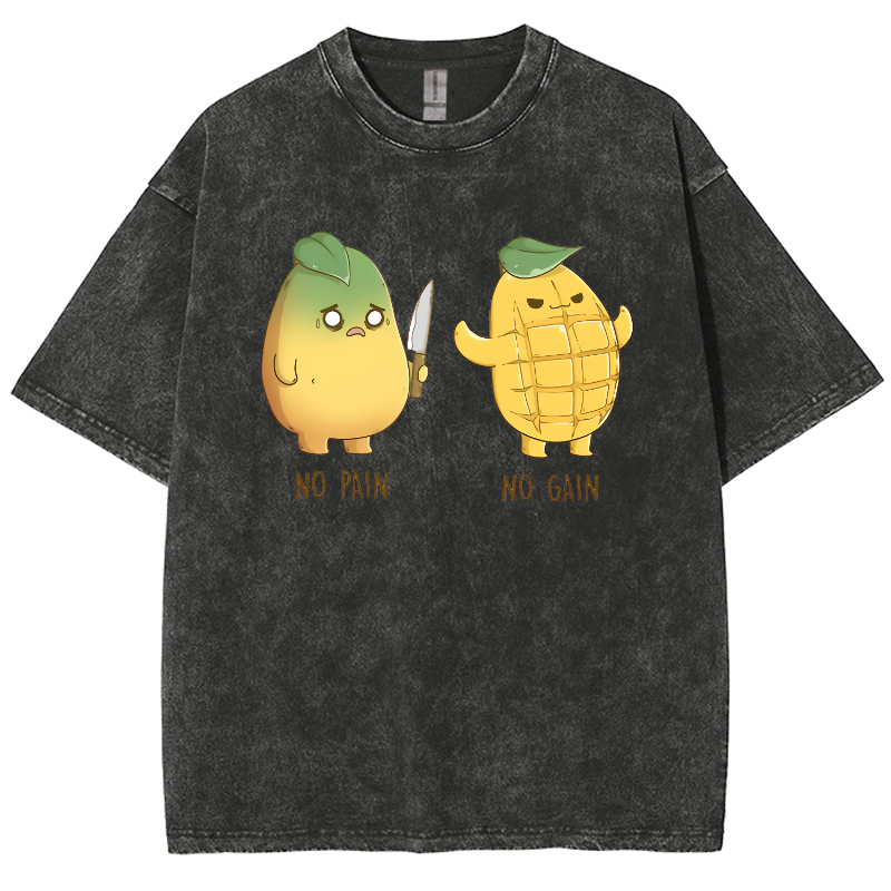 No Pain No Gain Unisex Fit Washed Oversized T-Shirt