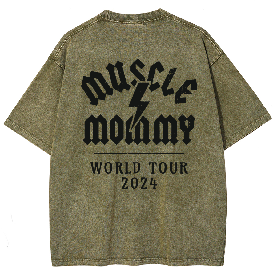 Muscle Mommy Unisex Fit Washed Oversized T-Shirt