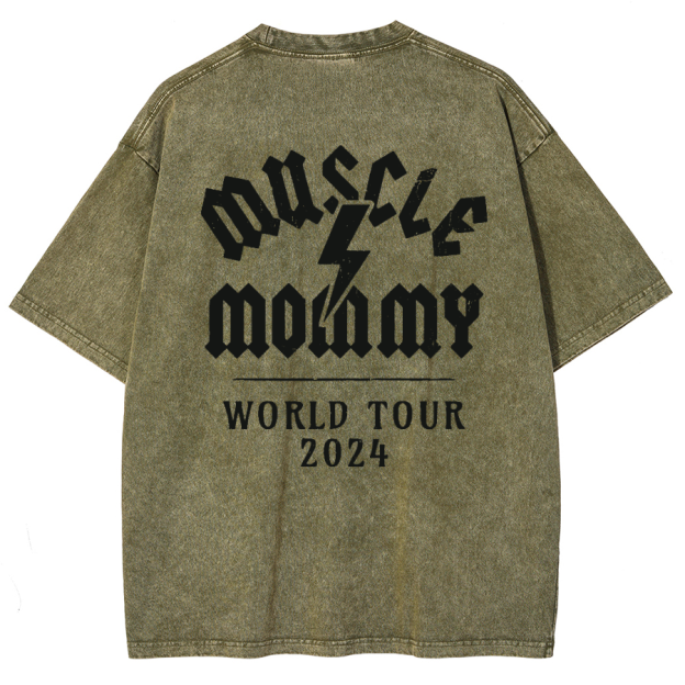 Muscle Mommy Unisex Fit Washed Oversized T-Shirt