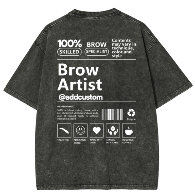 Brow Artist Vintage Snowflake Washed T-Shirt Customscool