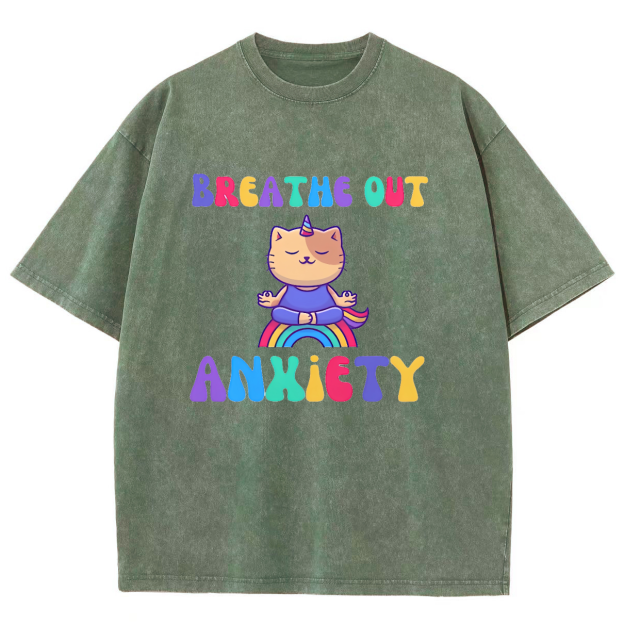 Breath Out  Washed Oversized T-Shirt