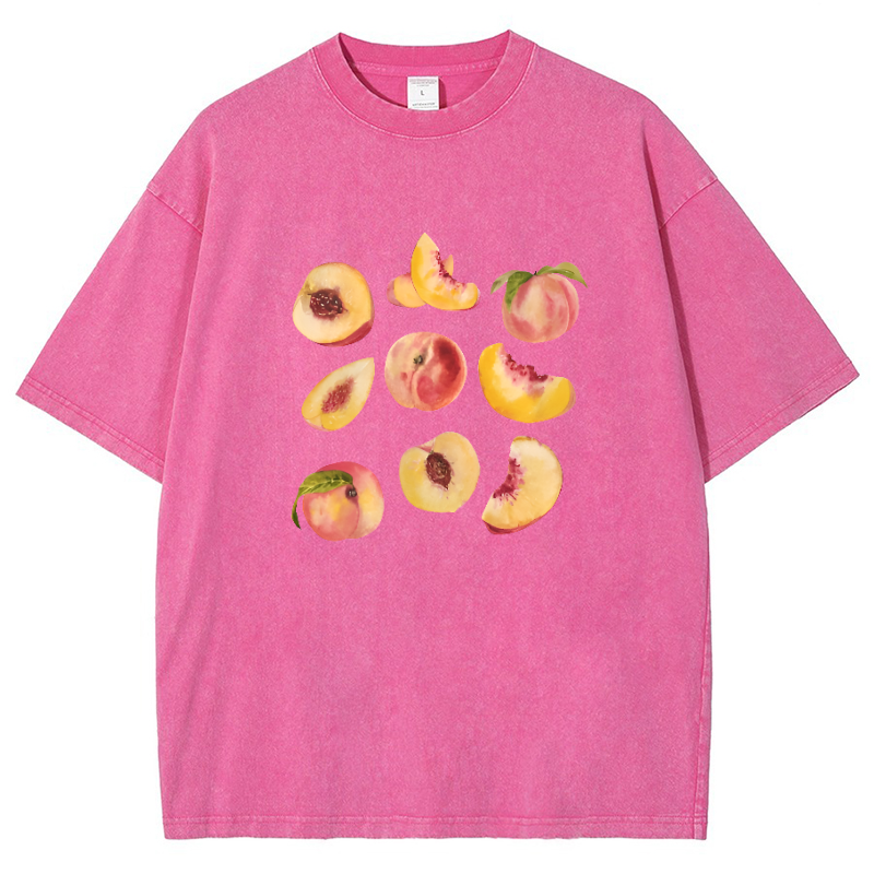 Peach Vintage Snowflake Washed T-Shirt