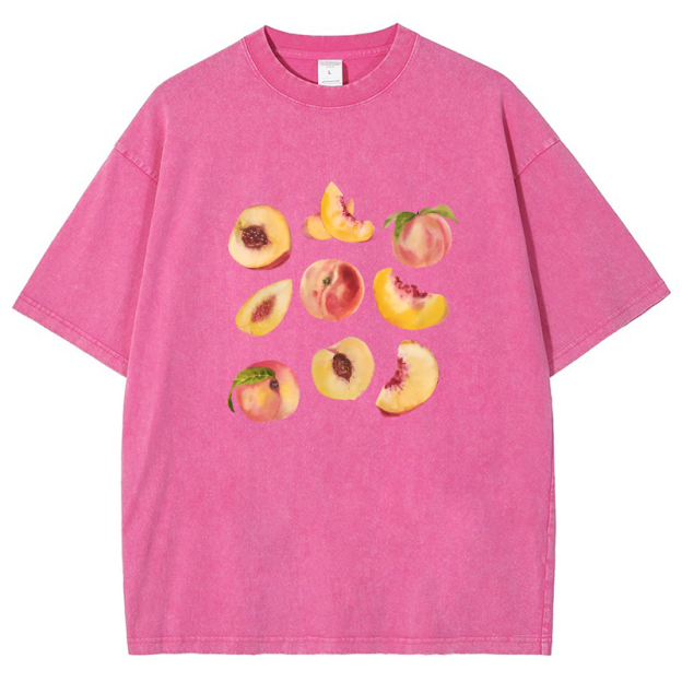 Peach Vintage Snowflake Washed T-Shirt