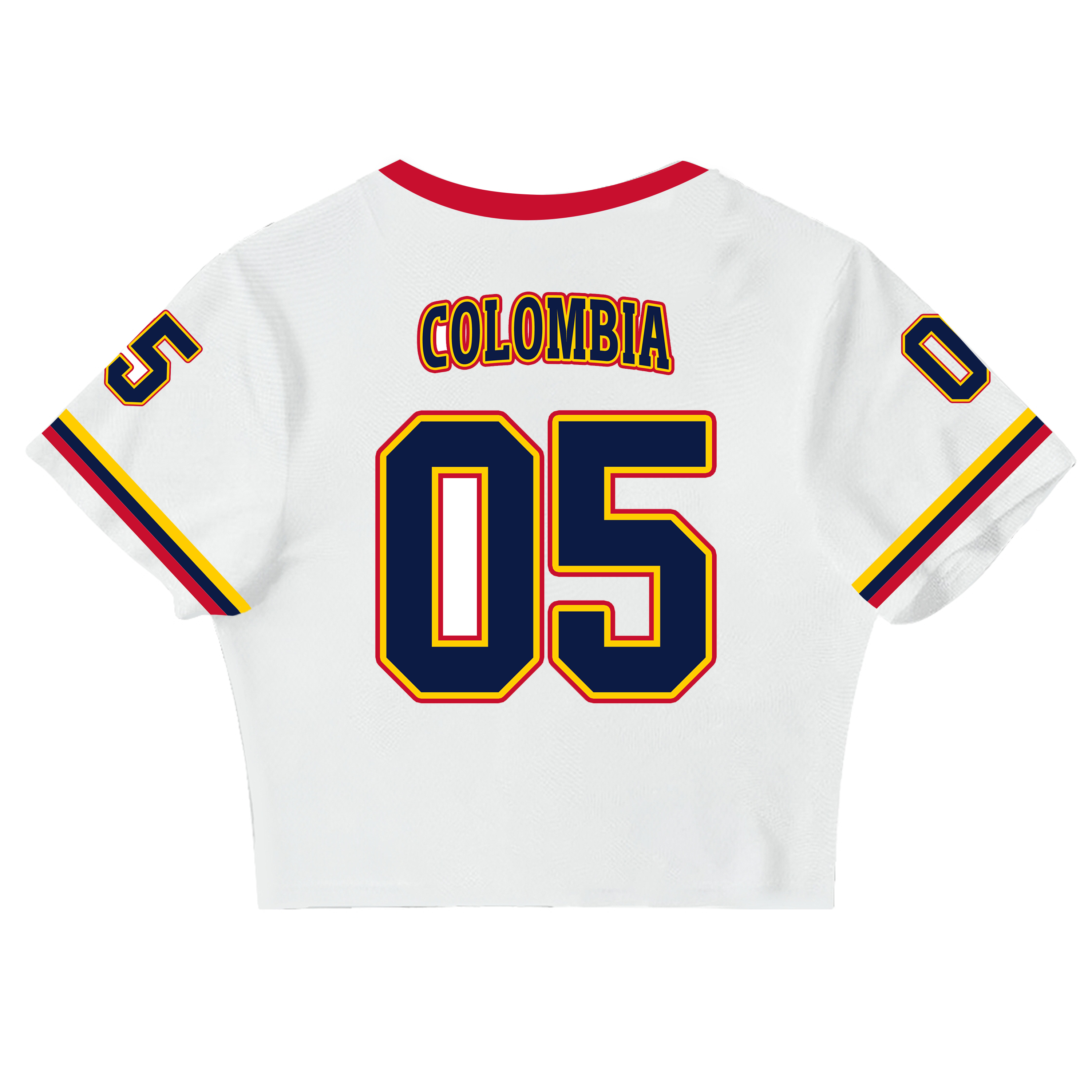 Colombia Soccer Addcustom Number Mesh Crop Top