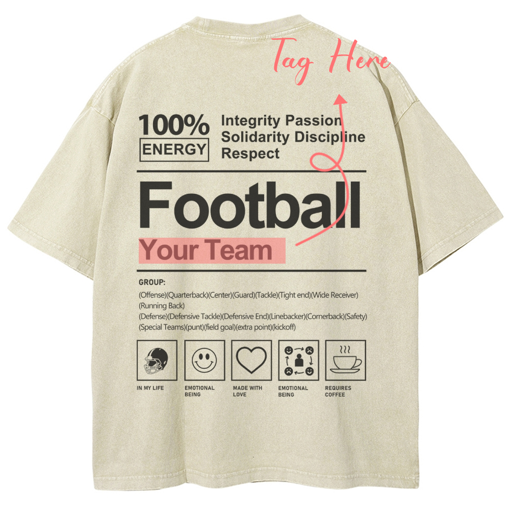 Football Unisex Fit Washed T-Shirt