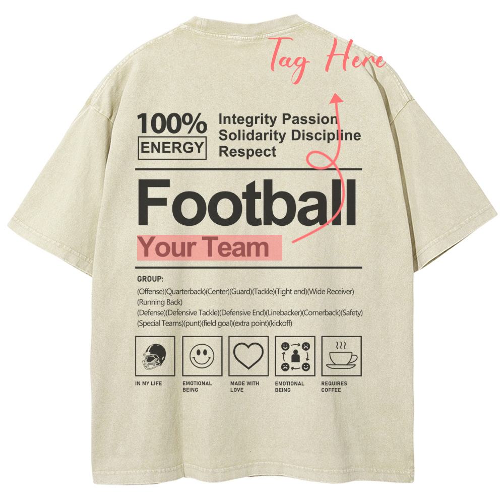 Football Unisex Fit Washed T-Shirt