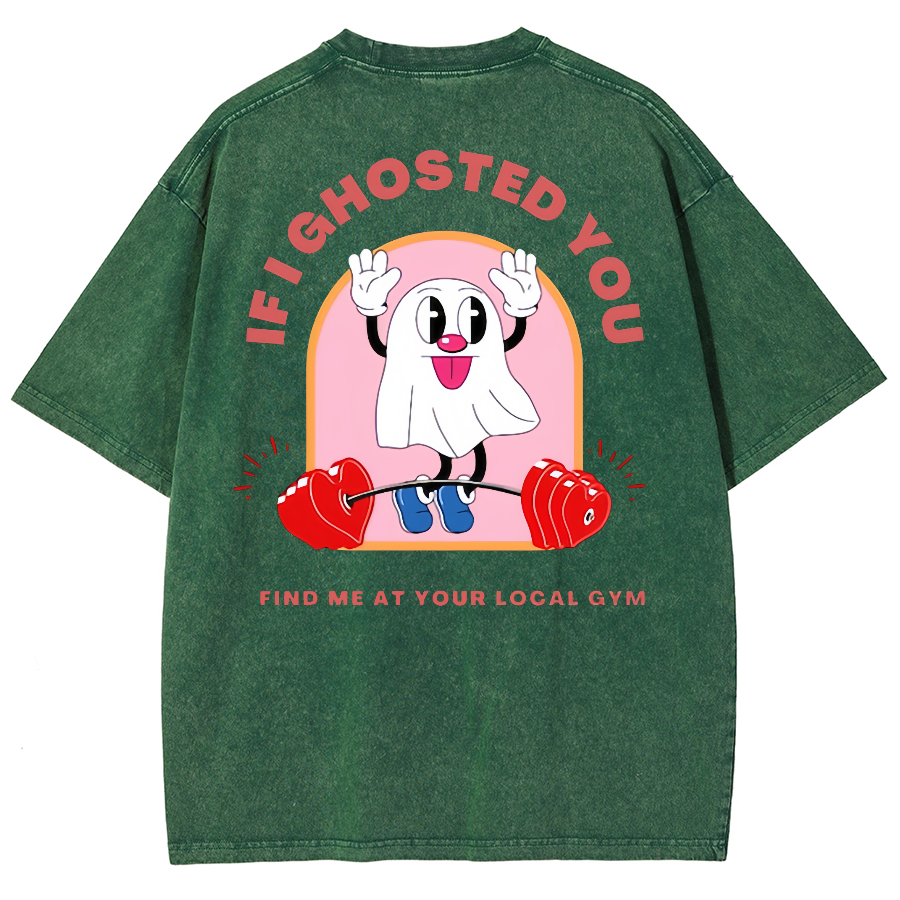 Ghostin at the Gym Unisex Fit Washed Oversized T-Shirt