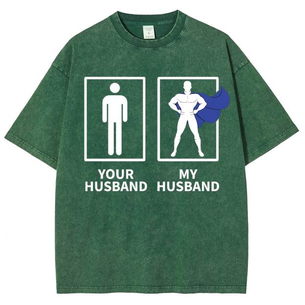 My Husband Unisex Fit Washed Oversized T-Shirt