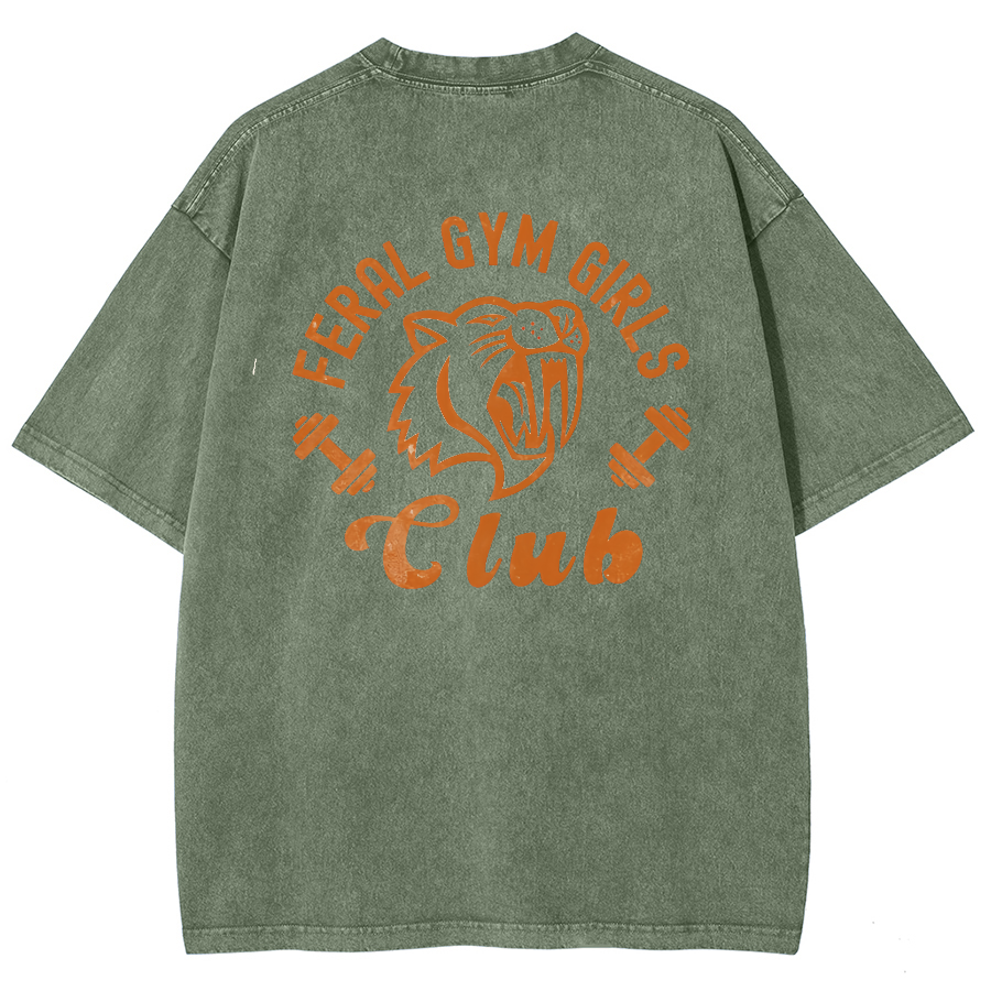 Feral Gym Girl Washed Oversized T-Shirt