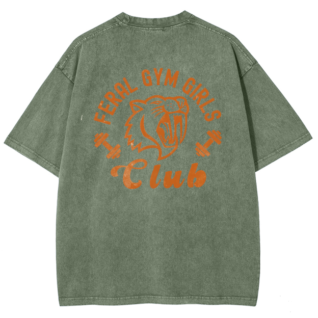 Feral Gym Girl Washed Oversized T-Shirt