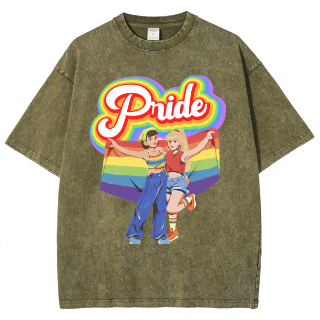 Pride Unisex Fit Washed Oversized T-Shirt