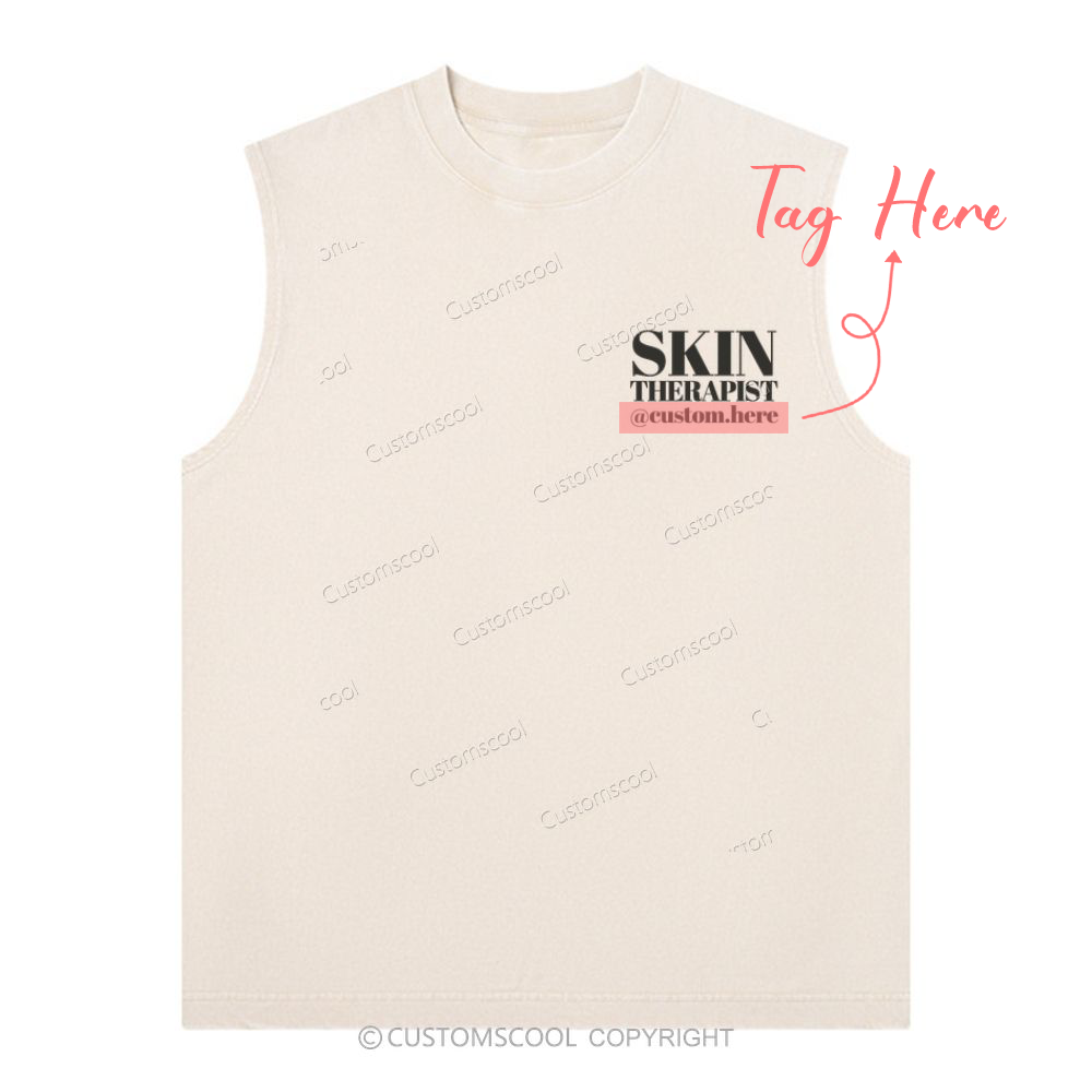 Esthetician Addcustom QR Code Name Unisex Washed Tank Top