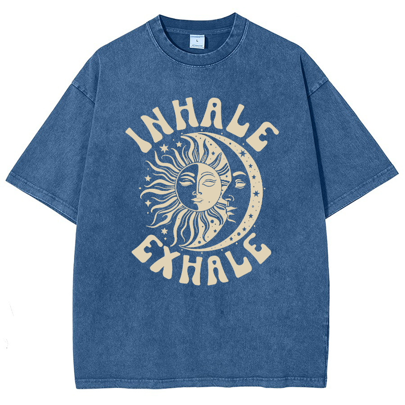 Inhale Exhale Vintage Snowflake Washed T-Shirt