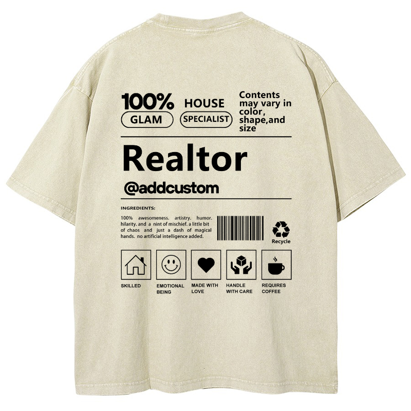 Realtor Vintage Snowflake Washed T-Shirt Customscool
