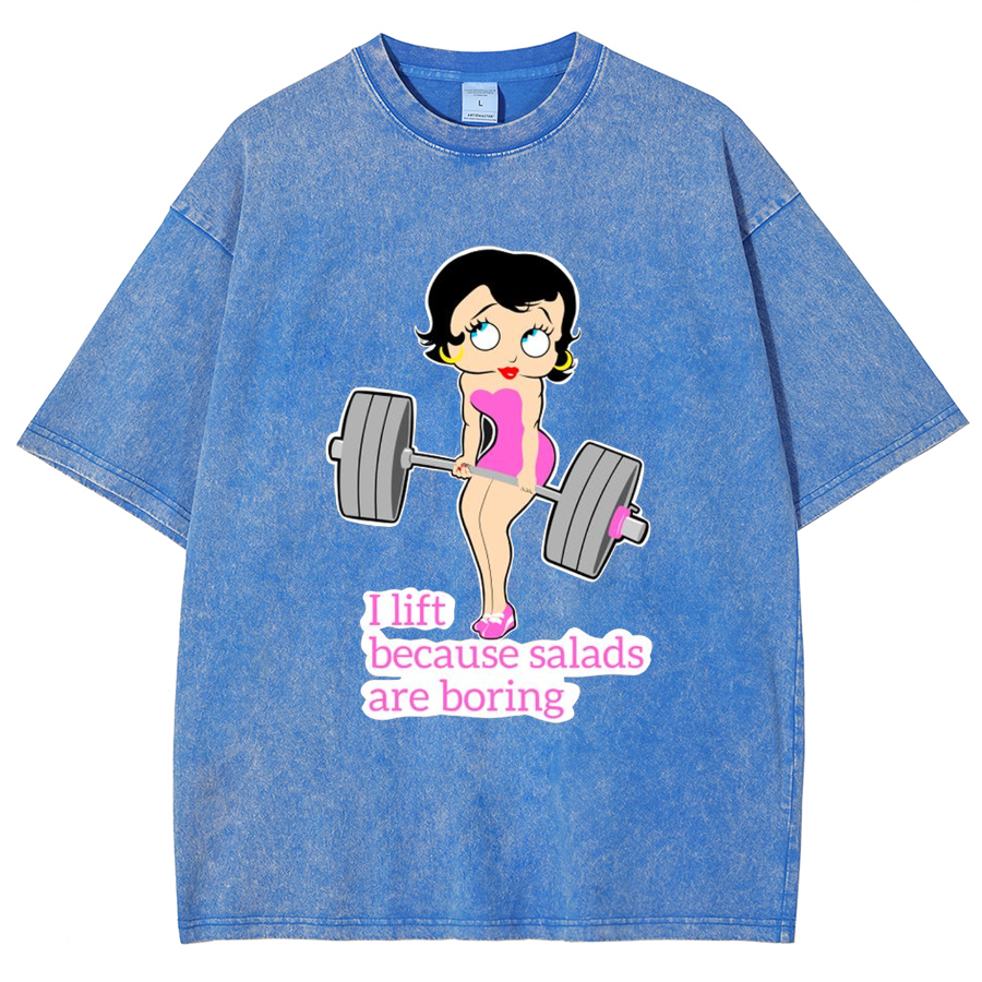 This Girl Lifts Because Salads Are Boring Unisex Fit Washed T-Shirt