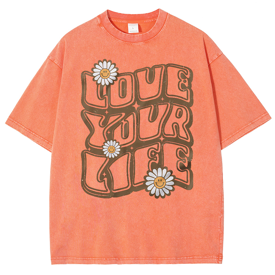 Love Your Life Unisex Fit Washed Oversized T-Shirt