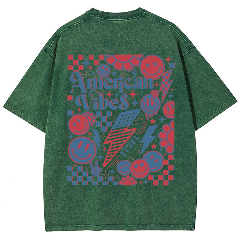 American Vibes Vintage Snowflake Washed T-Shirt