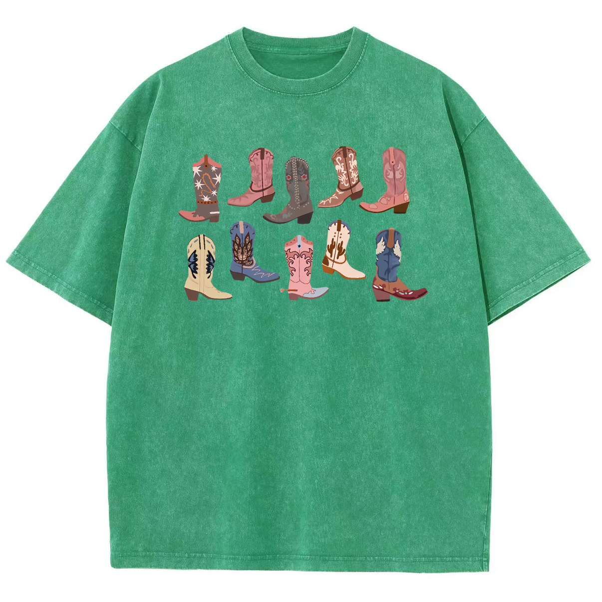 Cowgirl Boots Washed Oversized T-Shirt