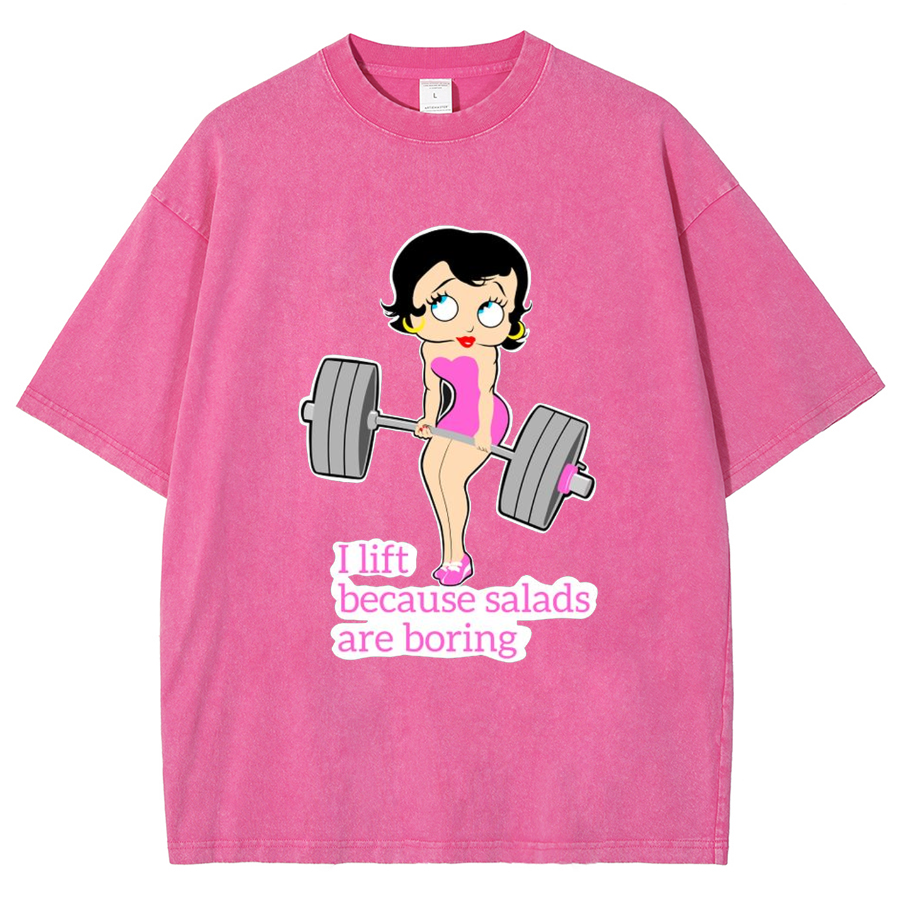 This Girl Lifts Because Salads Are Boring Unisex Fit Washed T-Shirt