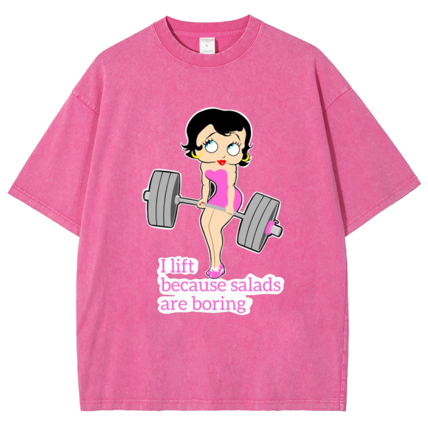 This Girl Lifts Because Salads Are Boring Unisex Fit Washed T-Shirt