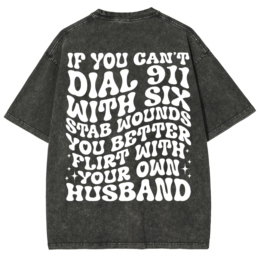 Dial 911 Unisex Vintage Washed Short Sleeve T-Shirt