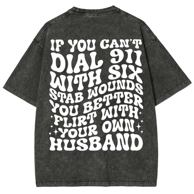 Dial 911 Unisex Vintage Washed Short Sleeve T-Shirt