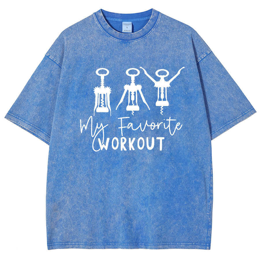 My Favorite Workout Unisex Vintage Washed Short Sleeve T-Shirt