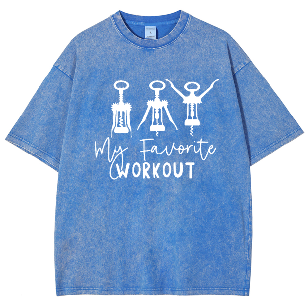 My Favorite Workout Unisex Vintage Washed Short Sleeve T-Shirt