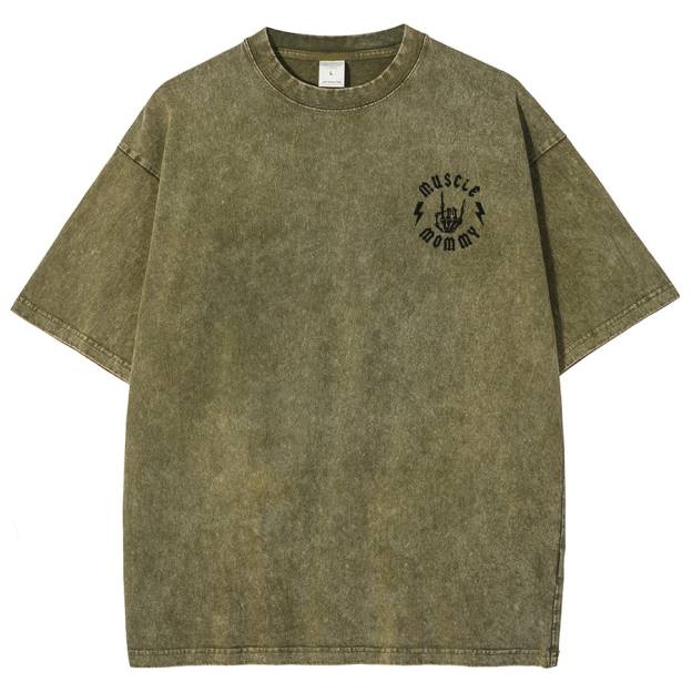 Muscle Mommy Unisex Fit Washed Oversized T-Shirt