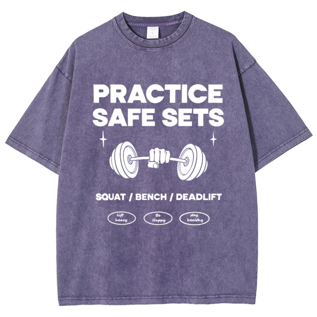 Practice Safe Sets Unisex Fit Washed T-Shirt